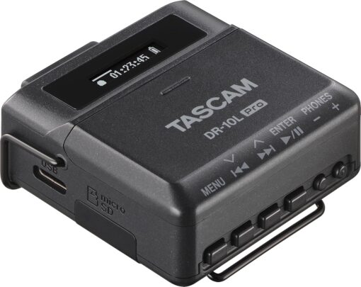 TASCAM DR-10L Pro Ultra Portable Personal Recorder with Lavalier Microphone, 32-bit Float Recording, microSDHC Card Support, and Support for Atomos Wireless Timecode - Image 2