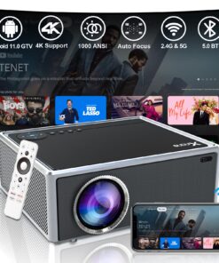【Netflix Officially Licensed & 8K/4K Video Decode Support & Auto Focus】 Projector with 5G WiFi Bluetooth, 1000ANSI Native 1080p Movie Projector with Dolby, Built-in Youtube, Prime Video, Disney+ Apps