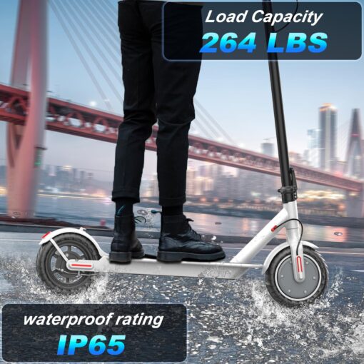 Qlaway 8.5" Aluminum Alloy Frame E Scooter for Adults 20 MPH Sport Escooter 350W Motor, Electric Scooter Up to 22 Miles Range, Bearing 265 LBS/APP Control-White - Image 2