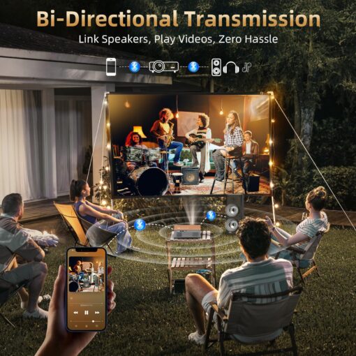 [Electric Focus/Auto Keystone] Projector with Wifi and Bluetooth, 800ANSI Native 1080P Portable Outdoor Movie Projector, Smart Home Proyector 4K Support for HDMI/USB/iOS/Android/Phone/PC, Retro Design - Image 4