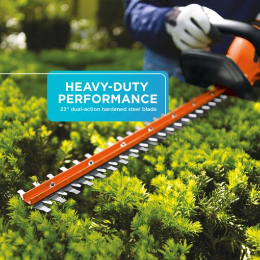 BLACK+DECKER 20V MAX Cordless Hedge Trimmer, 22-Inch (LHT2220) & 20V MAX* Cordless Sweeper (LSW221), Pack of 1 - Image 5