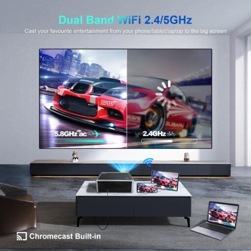 【Netflix Officially Licensed & 8K/4K Video Decode Support & Auto Focus】 Projector with 5G WiFi Bluetooth, 1000ANSI Native 1080p Movie Projector with Dolby, Built-in Youtube, Prime Video, Disney+ Apps - Image 7
