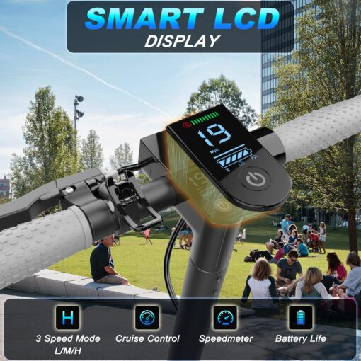 Qlaway 8.5" Aluminum Alloy Frame E Scooter for Adults 20 MPH Sport Escooter 350W Motor, Electric Scooter Up to 22 Miles Range, Bearing 265 LBS/APP Control-White - Image 8