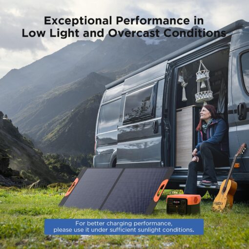 ZOUPW 110 Watt Portable Solar Panel,Power Outage Essentials,18.6V Foldable Solar Panel Charger for Power Station,23.5% High Efficiency IP67 Waterproof 2 Kickstands for Camping RV Hurricane Blackout - Image 3