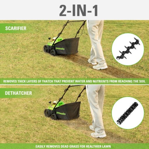 Greenworks 40V 15 inch Dethatcher/Scarifier, Tool Only - Image 5