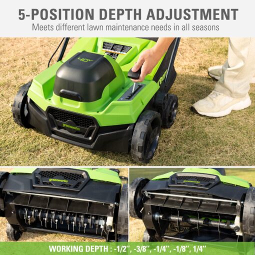 Greenworks 40V 15 inch Dethatcher/Scarifier, Tool Only - Image 4