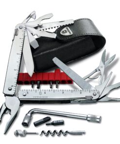 Victorinox Swiss Tool X Plus Ratchet Swiss Army Knife, 35 Function Swiss Made Multi-Tool with Needle-nose pliers, Wire Cutter, Crate Opener and Large Blade - Silver