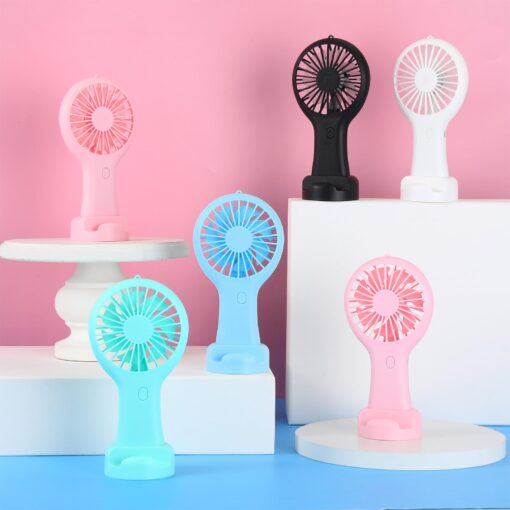 100 Pack Mini Powerful Handheld Fan Bulk 3 Speed USB Rechargeable Small Desk Fan Summer Gift for Wedding Beach Outdoor Women Eyelash (Classic 5 Colors) - Image 5