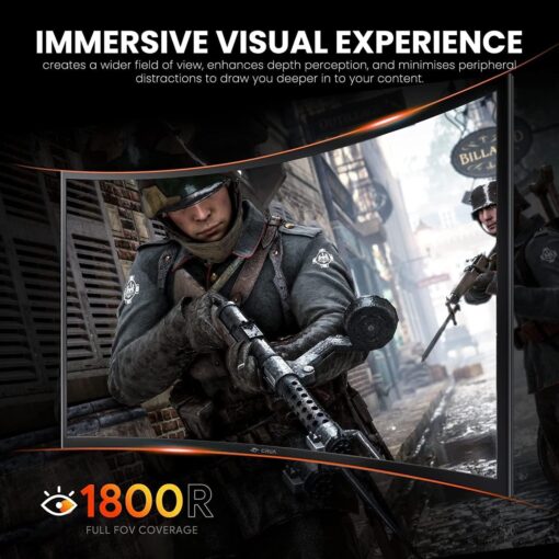 ZZA 27 Inch Gaming Monitor 280Hz 240Hz 1080p 1ms VRB Blue Light Shift Machine Black Curved 100% sRGB, Adaptive FreeSync,Display Port DP HDMI VESA Mounting Compliant - Image 6