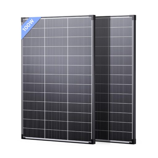 ZOUPW N-Type 16BB 200 Watt Solar Panel,Gifts for Men,2Pcs 100W 12V Solar Panels, 25% High Efficiency Monocrystalline PV Module IP68 Waterproof for RV Trailer Marine Rooftop Farm Off-Grid Blackout
