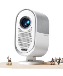 [AI Auto Focus/Dolby Audio] Projector with WiFi6 and 2-Way Bluetooth, 20W Speakers, 1080P Home Theater Movie Proyector, Fully Sealed Projector w/ HDMI ARC, iWIMIUS for Indoor&Outdoor (White, Standard)