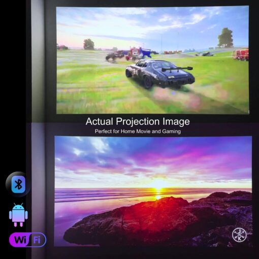 [6 Hr Battery] Worlds Brightest AAXA P6 Ultimate 1100 LED Lumens Smart Projector, USBC Video, 20000mah, WiFi 6 BT 5.4, Direct iPhone Mirroring, Portable Mini Projector, 1080p, HDMI/USB/TF Inputs - Image 2