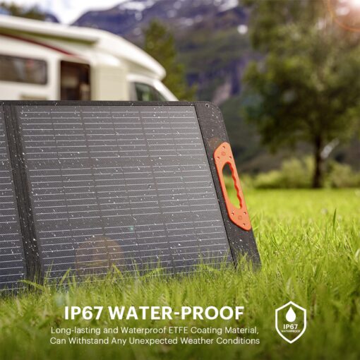 ZOUPW 200 Watt Portable Solar Panel for Power Station,Camping Essentials,200W 20V Foldable Solar Panel with Solar Cable,23.5% High Efficiency IP67 Waterproof 4 Kickstands for Camping RV Blackout - Image 5