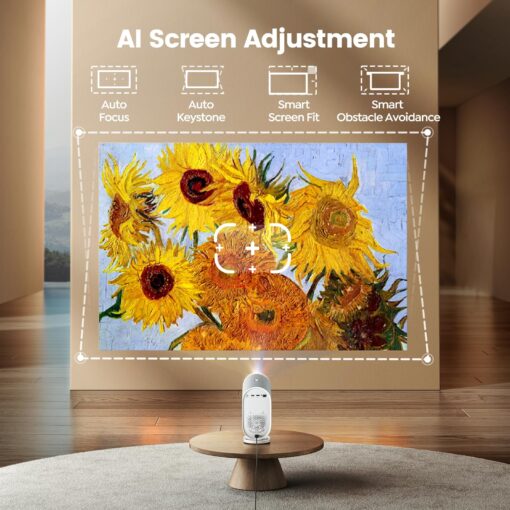 [AI Auto Focus/Dolby Audio] Projector with WiFi6 and 2-Way Bluetooth, 20W Speakers, 1080P Home Theater Movie Proyector, Fully Sealed Projector w/ HDMI ARC, iWIMIUS for Indoor&Outdoor (White, Standard) - Image 5