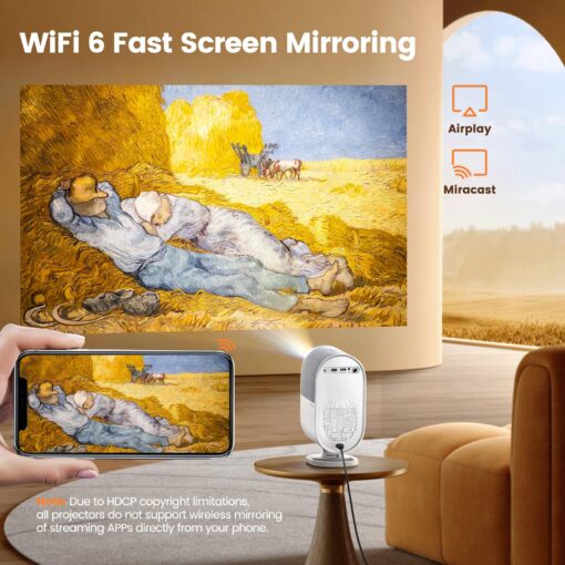 [AI Auto Focus/Dolby Audio] Projector with WiFi6 and 2-Way Bluetooth, 20W Speakers, 1080P Home Theater Movie Proyector, Fully Sealed Projector w/ HDMI ARC, iWIMIUS for Indoor&Outdoor (White, Standard) - Image 3