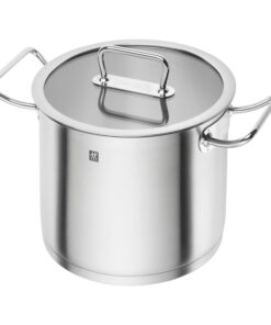 ZWILLING 65124-240 Pro Stock Pot, Deep, 9.4 inches (24 cm) (With Glass Lid), Double-Handed, Deep Pot, Stainless Steel, 3-Layer Base, Induction Compatible, 8.0 L